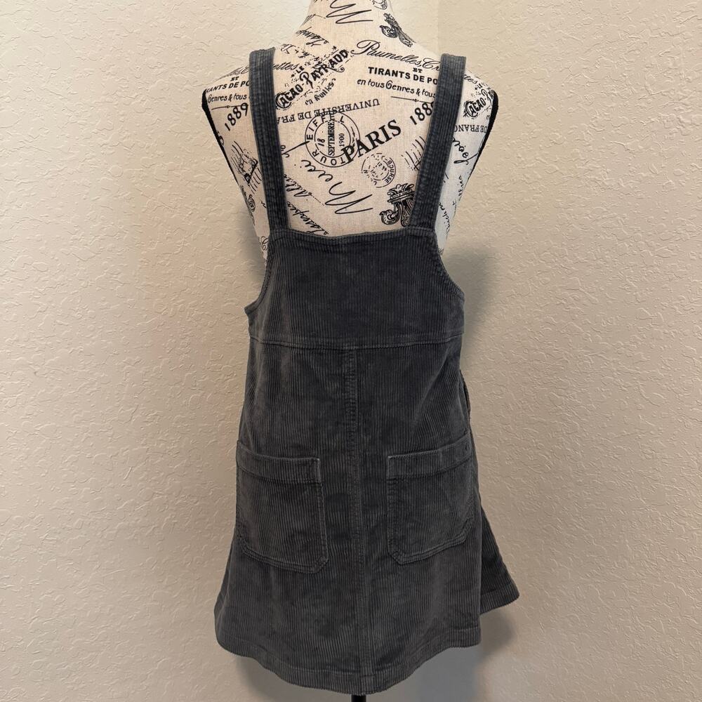 American Eagle Charcoal Grey Corduroy Overall Pinafore Dress Size Small Classic - Picture 9 of 9